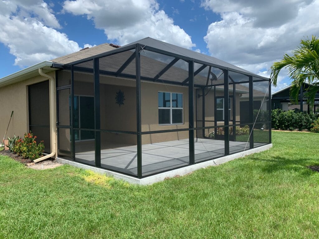 Black Frame Screened-In Patio Enclosure